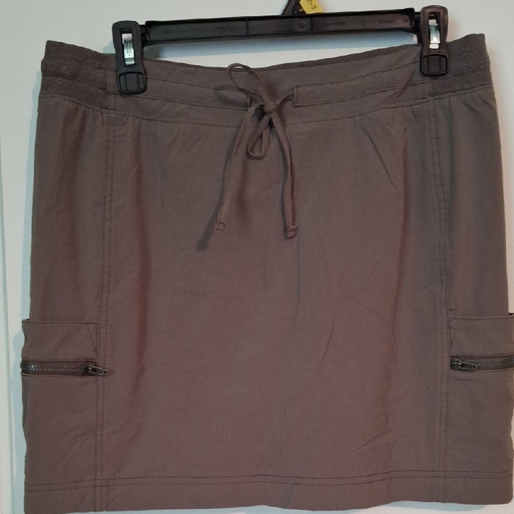 Tangerine Olive Green Textured Skirt